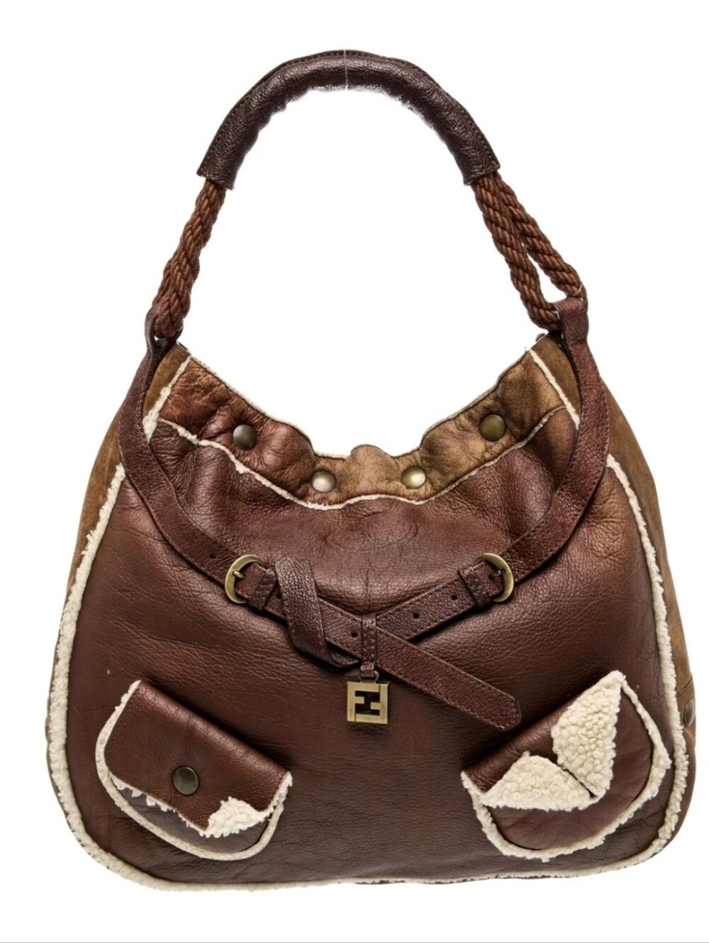Fendi Zucchino FF Selleria Shoulder Bag